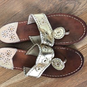 Jack Rogers Gold Flat Sandals